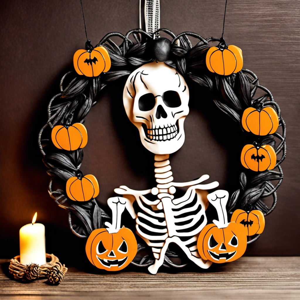 skeleton hanging wreath