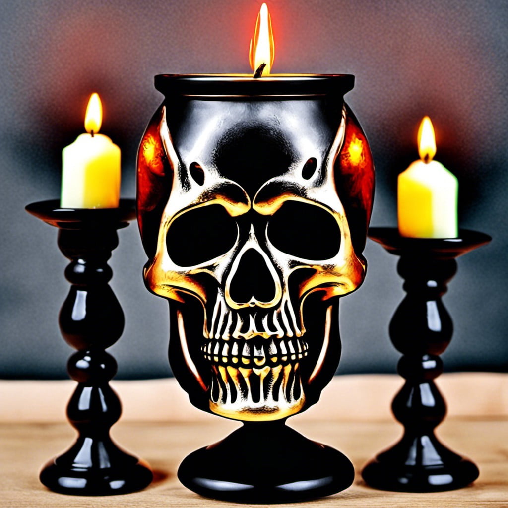 skull candle holder
