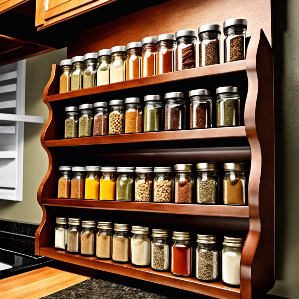 slanted wall mounted spice rack