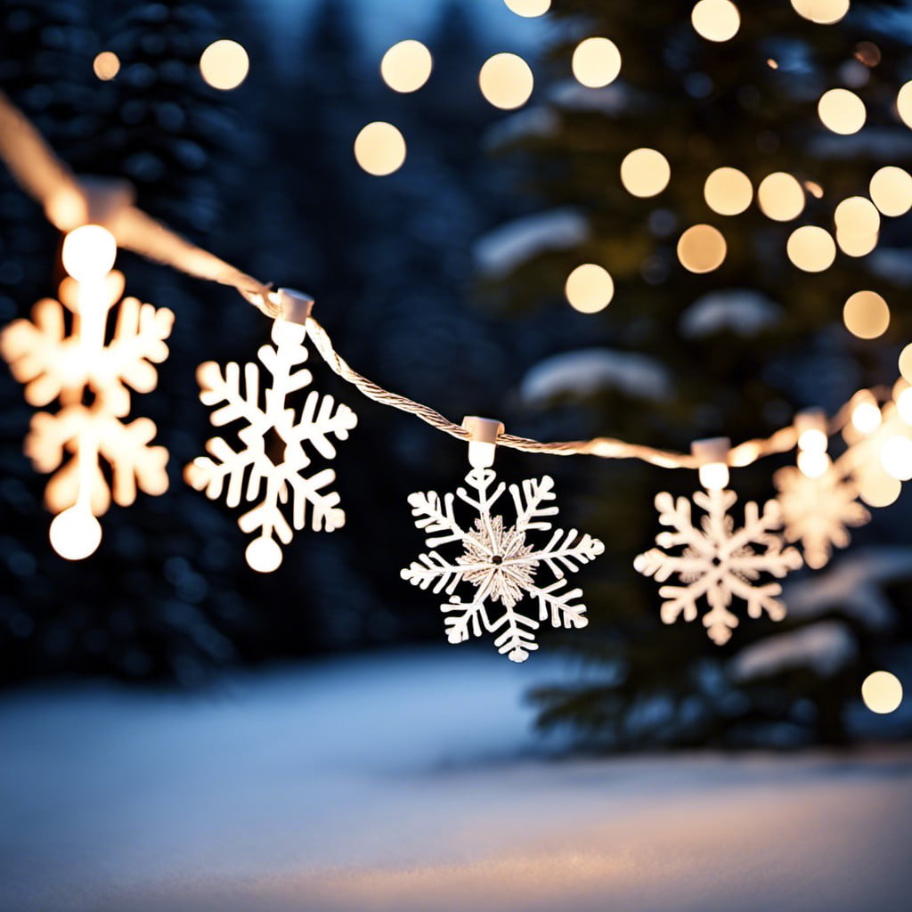 snowflake shaped string lights