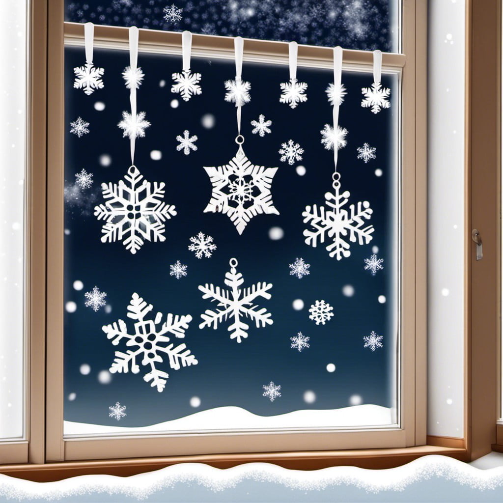 snowflake stickers on windows
