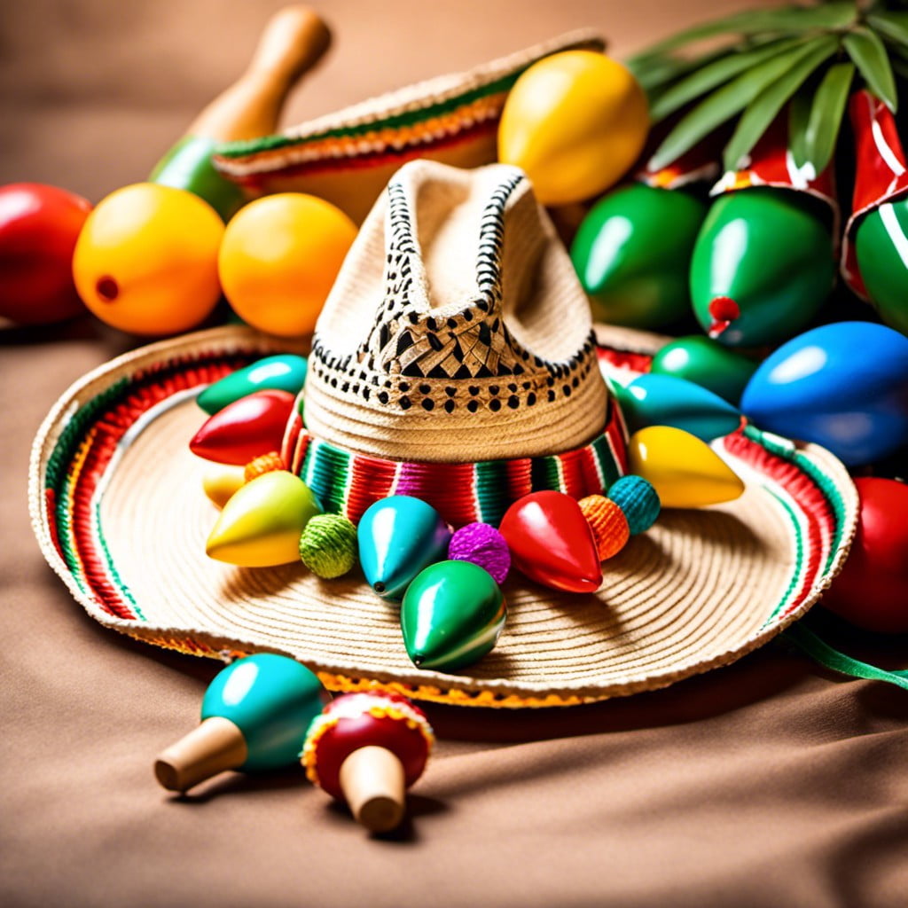 sombrero and maracas decor