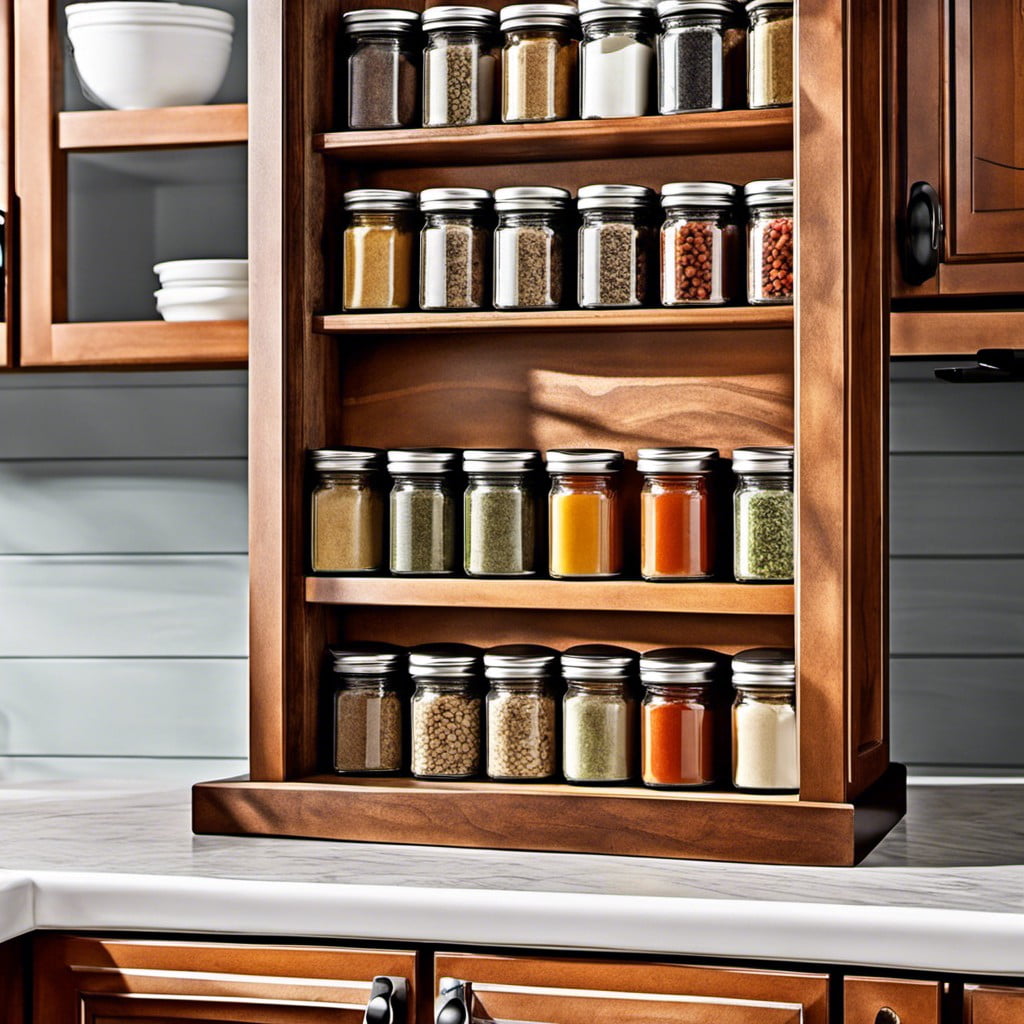 spice rack with a chalkboard for labeling
