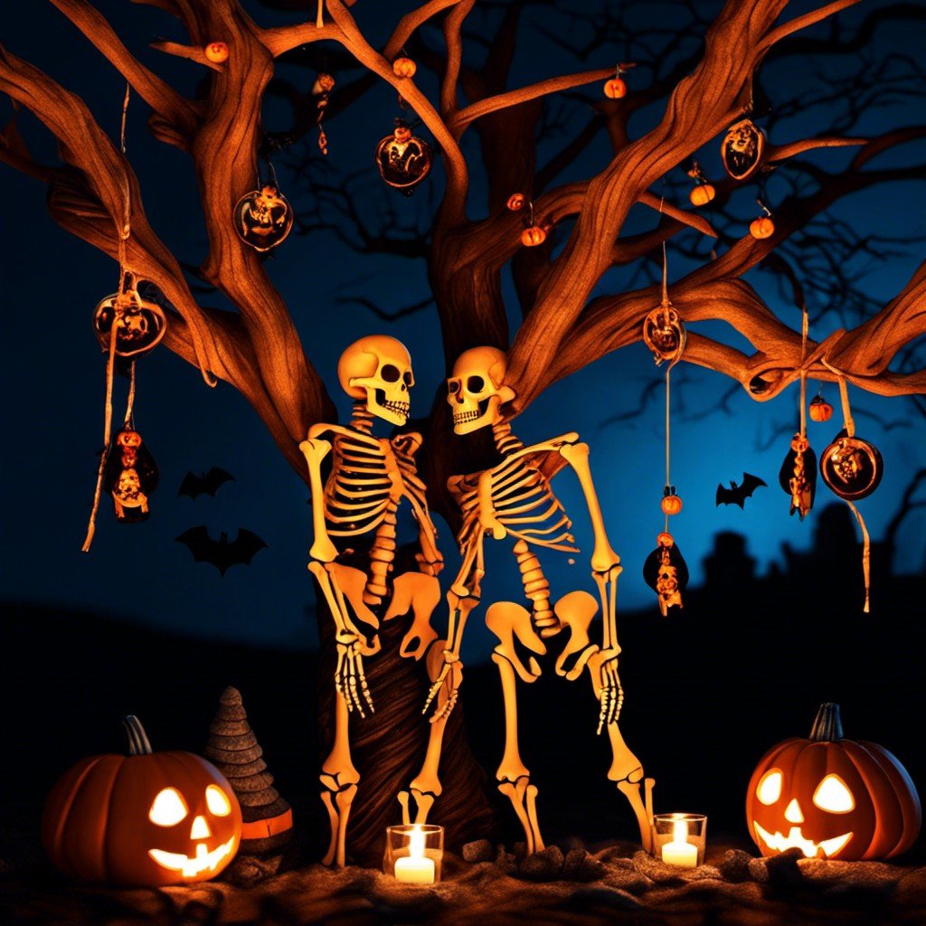 spooky skeleton tree decor