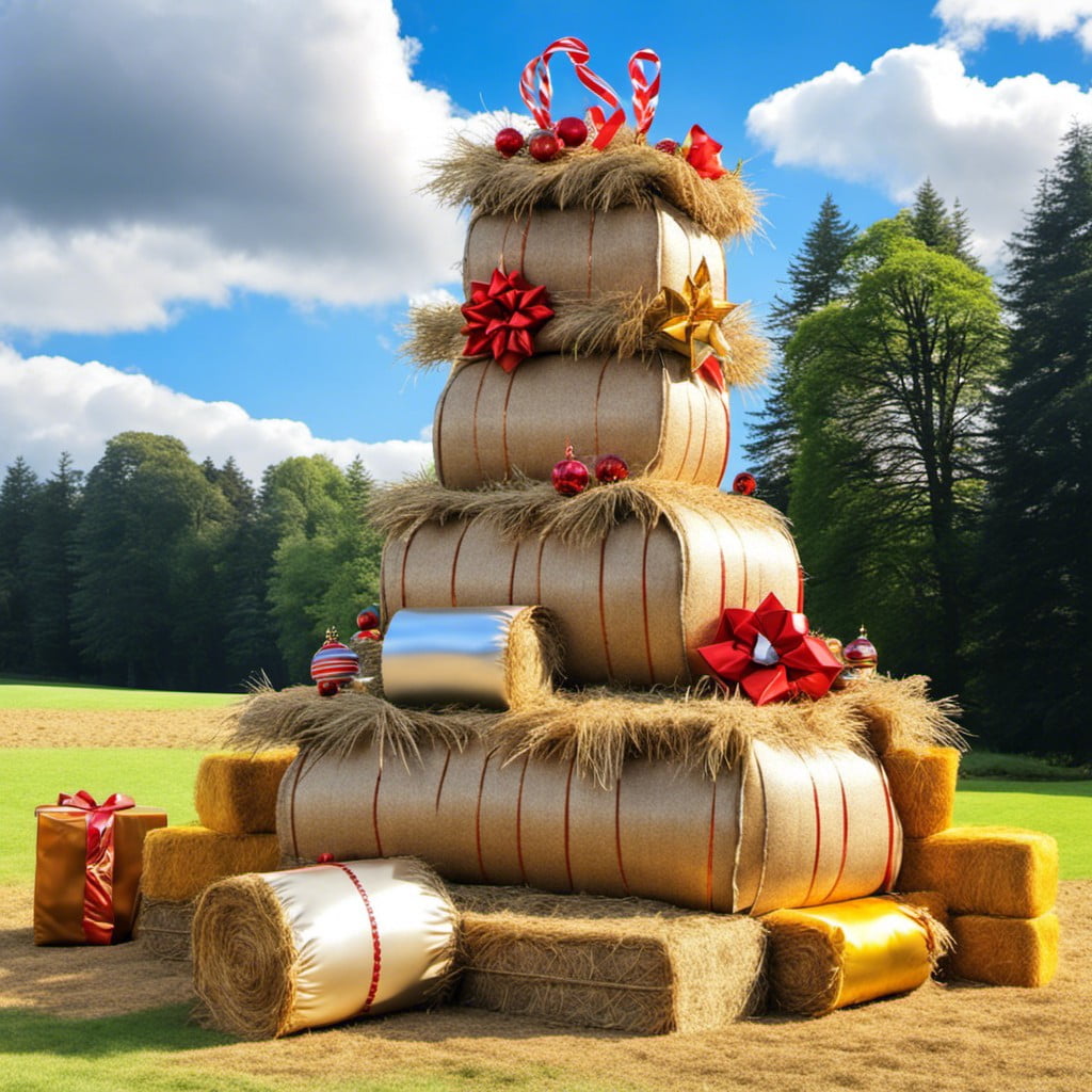 stacked hay bale castle