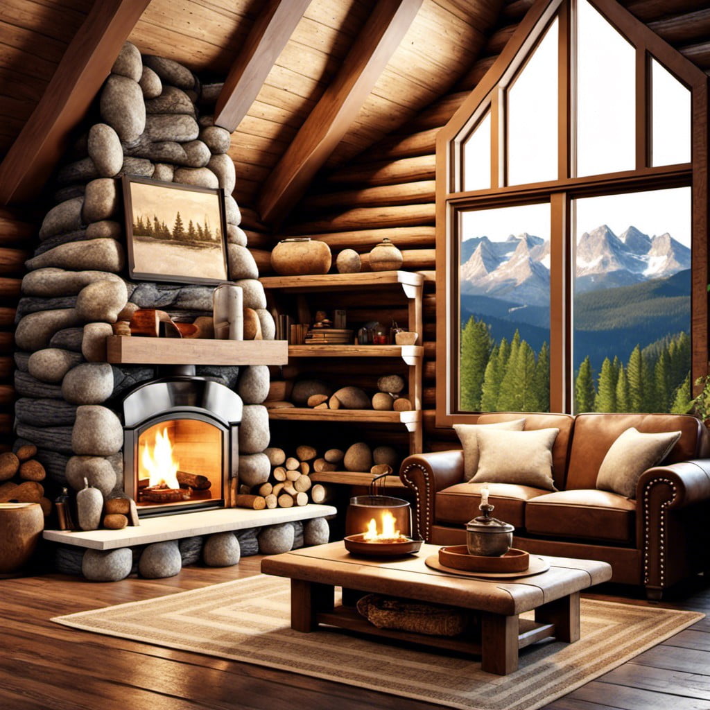 stone fireplace