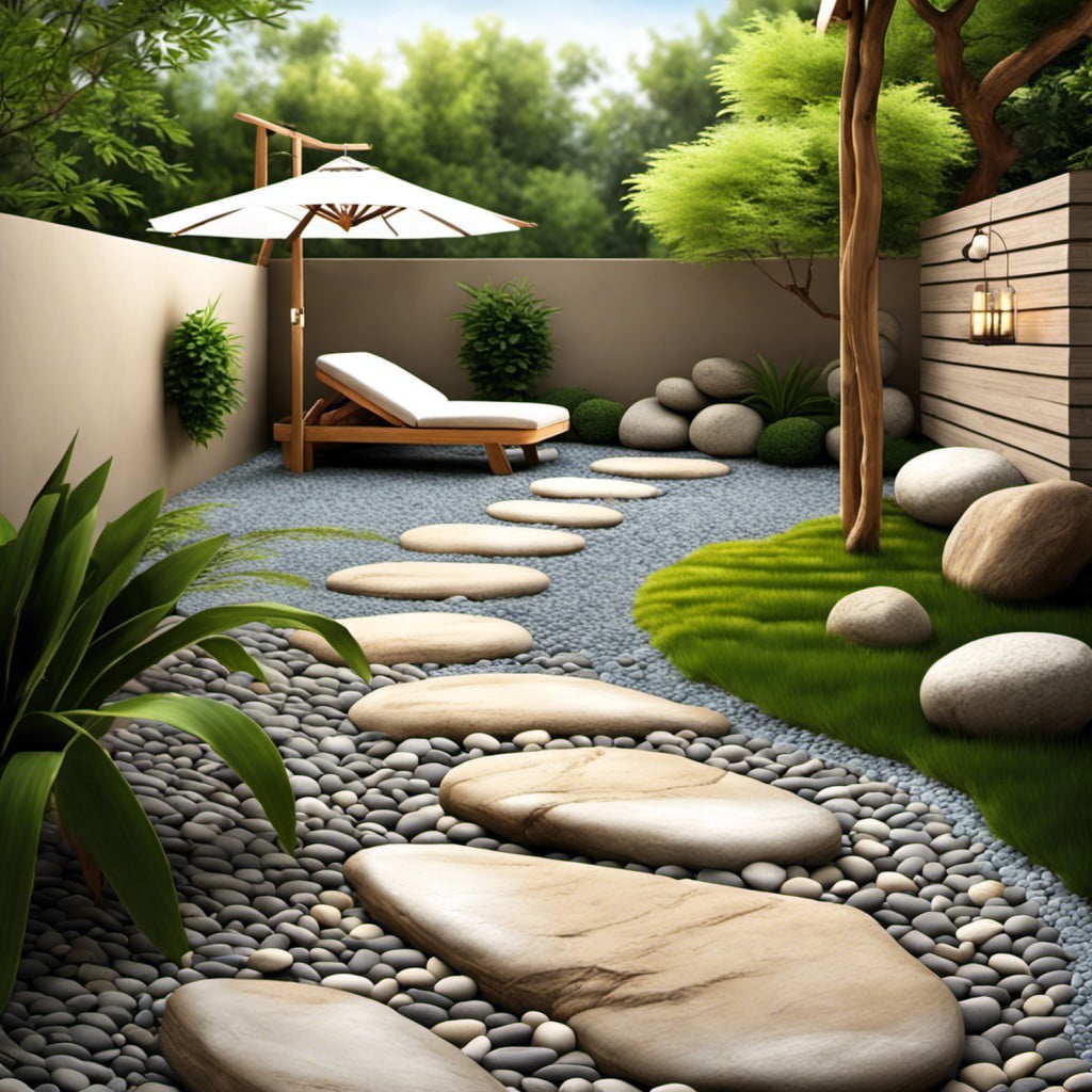 stone paths or pebble walkways