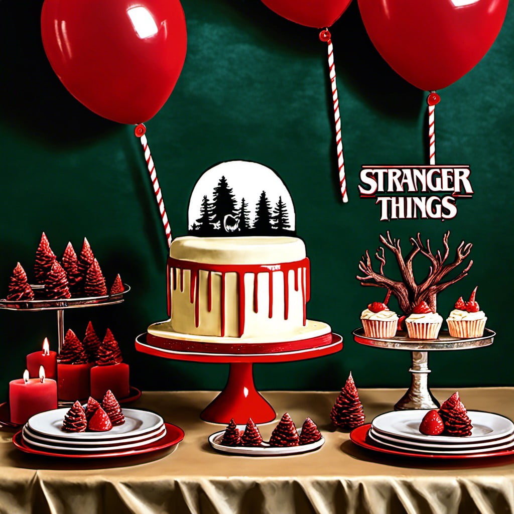 stranger things themed cake table