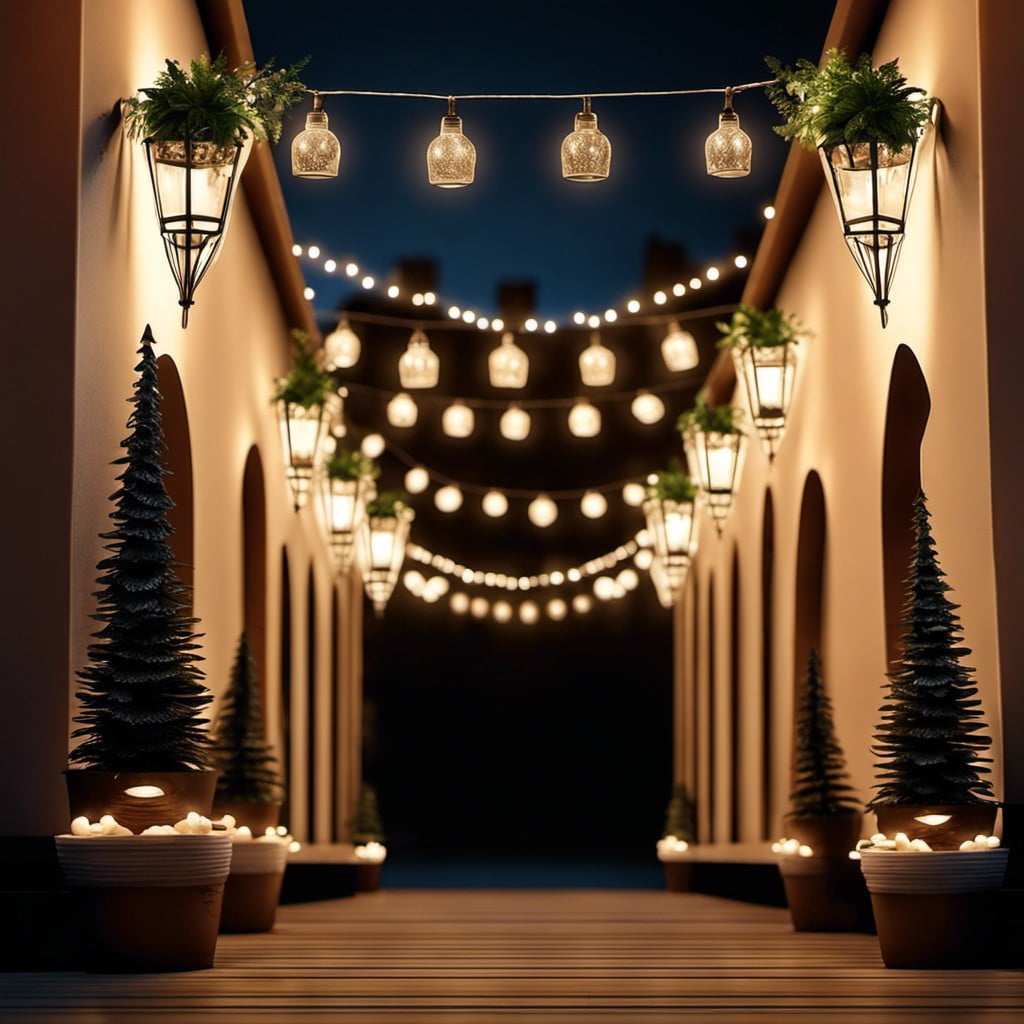string lights and lanterns
