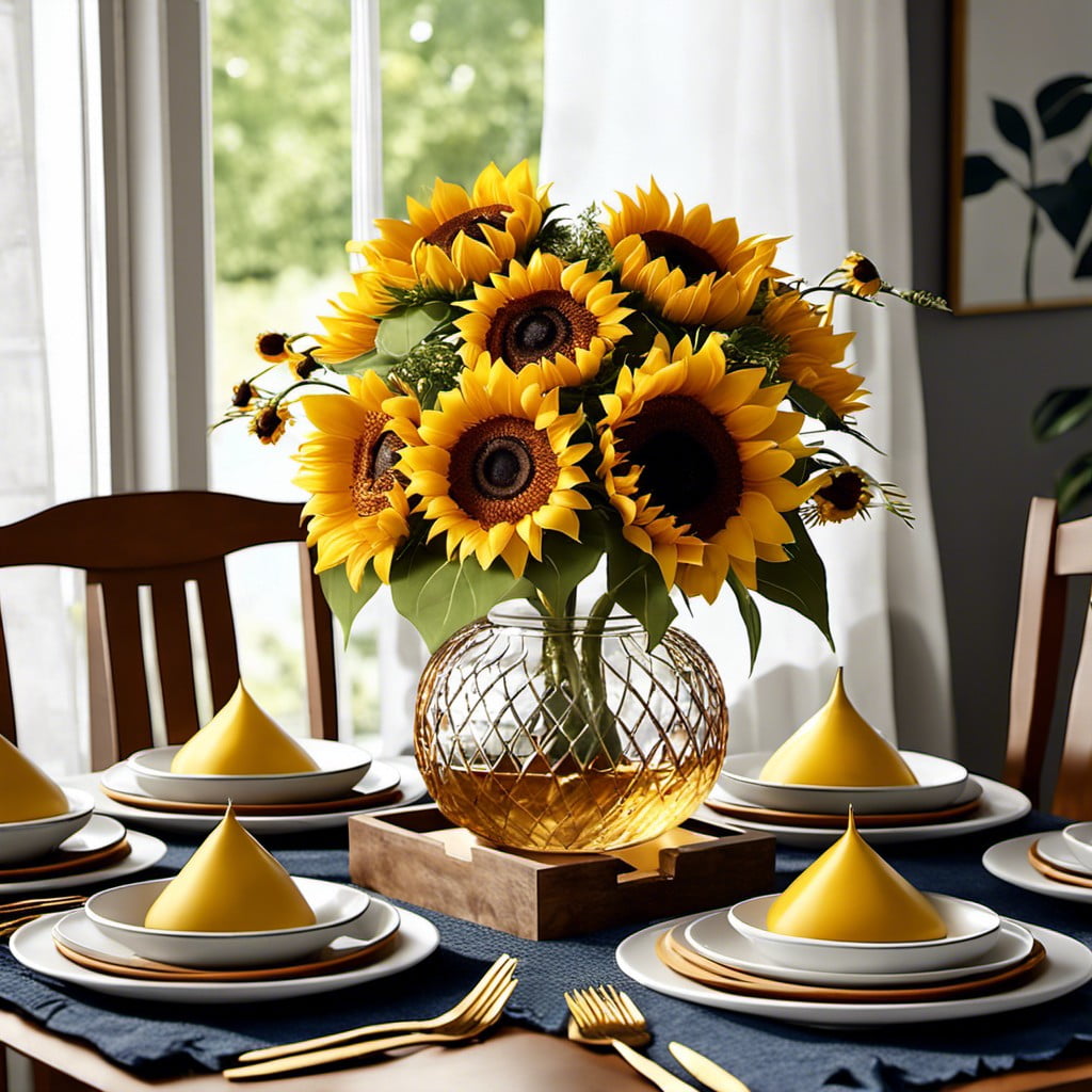 sunflower centerpiece for dining tables
