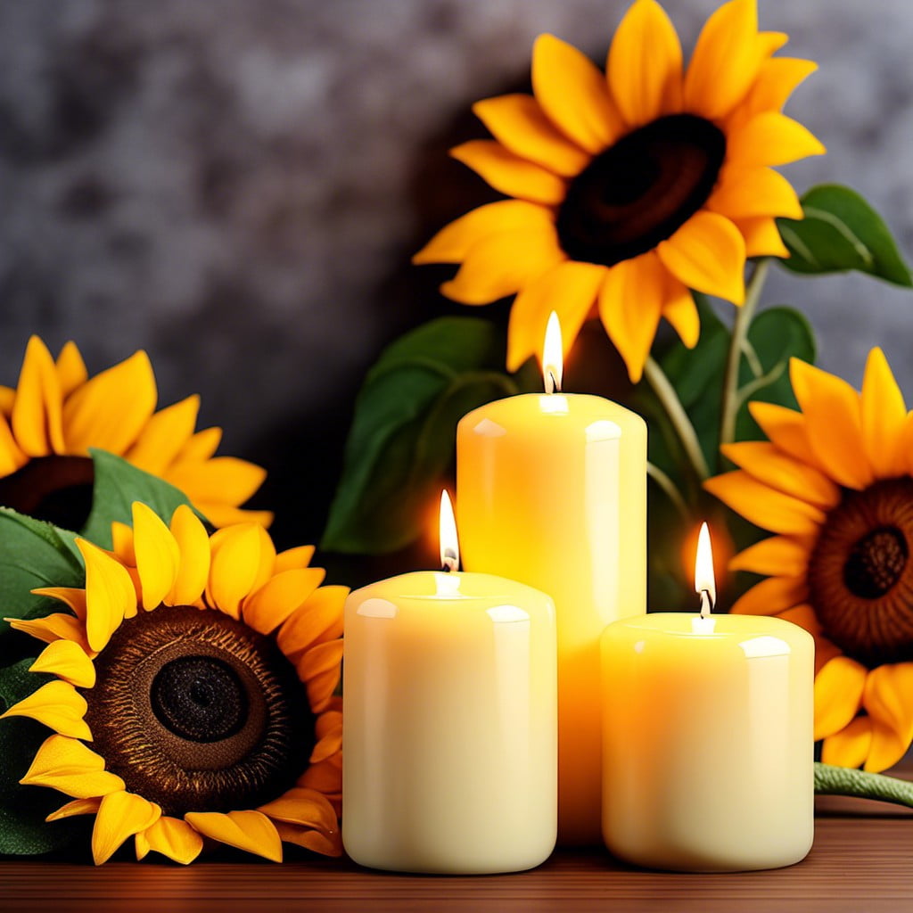 sunflower decorative candles