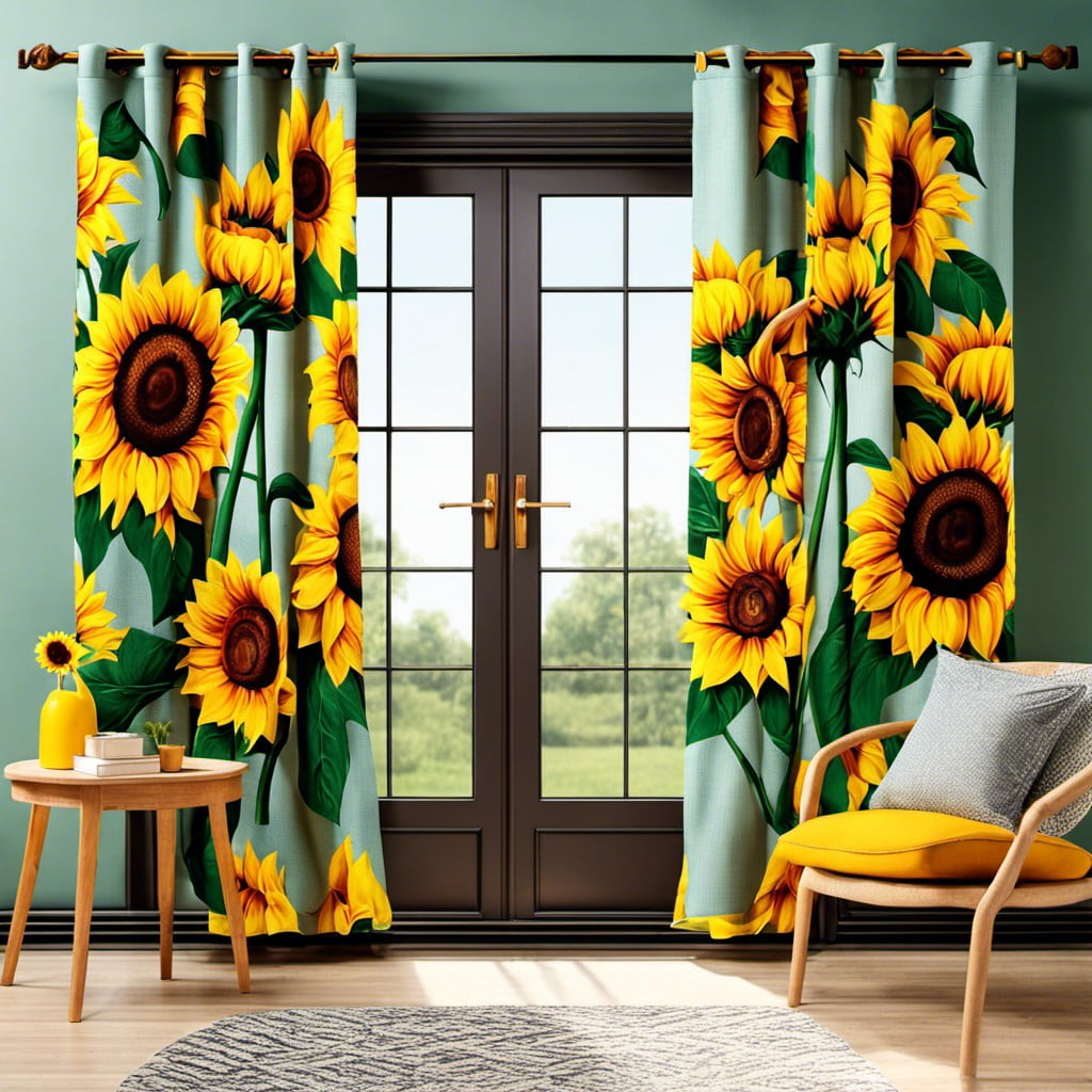 sunflower fabric for curtains