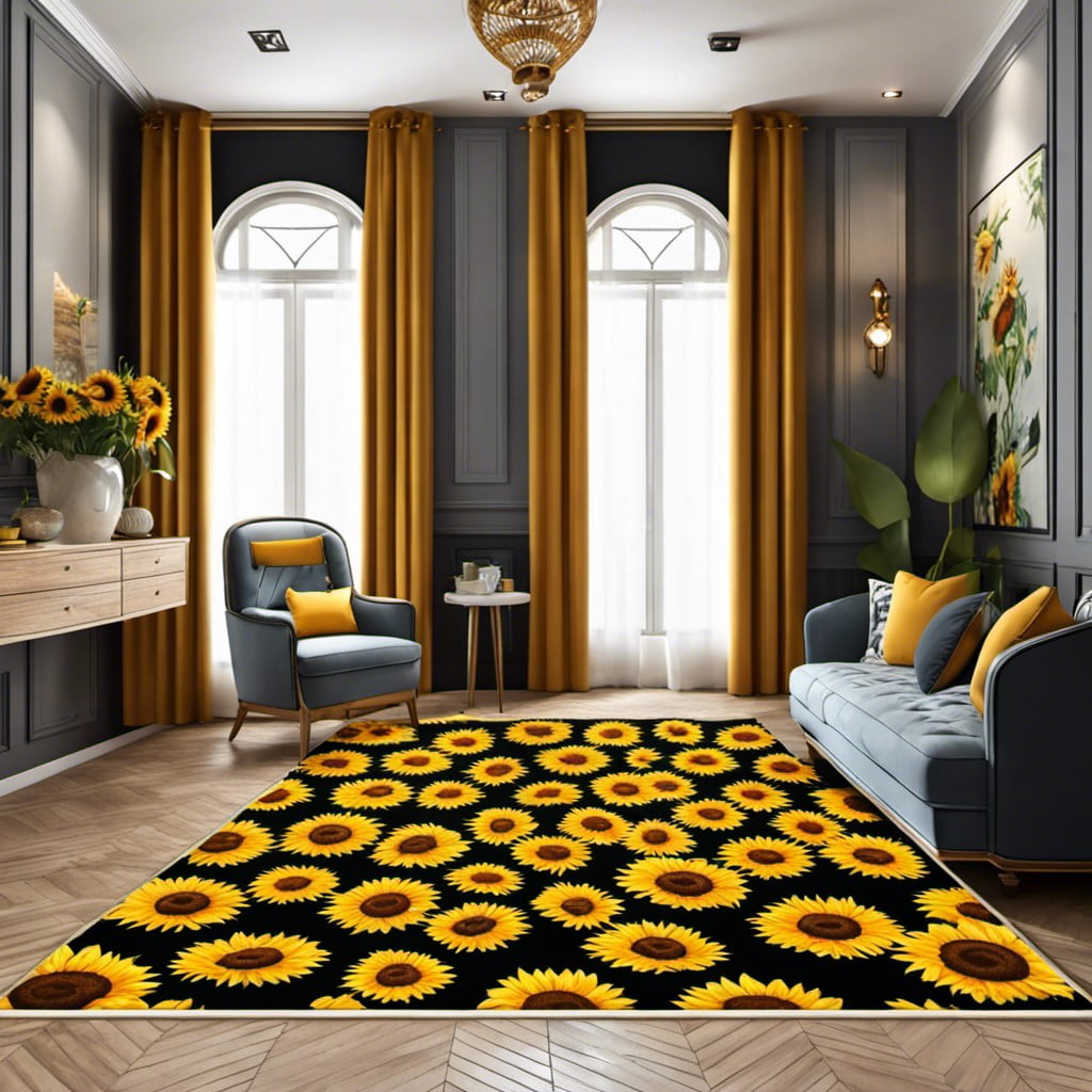 sunflower patterned carpets