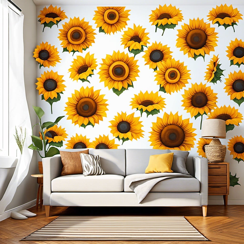sunflower patterned wall decals