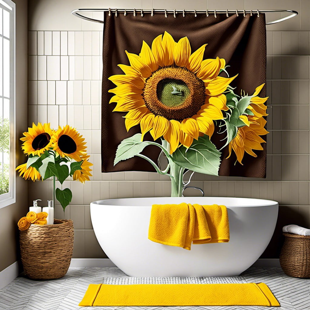 sunflower themed bath towels