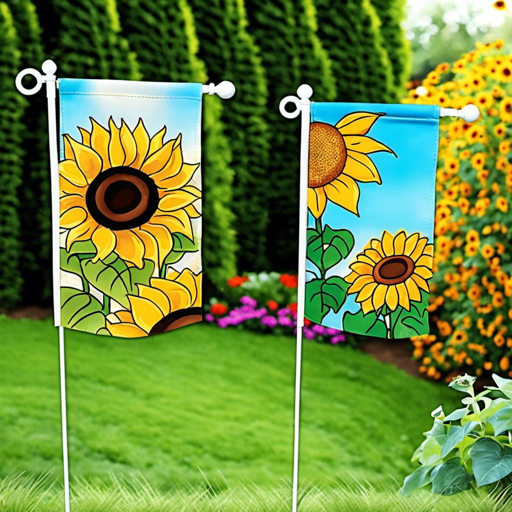 sunflower themed garden flags