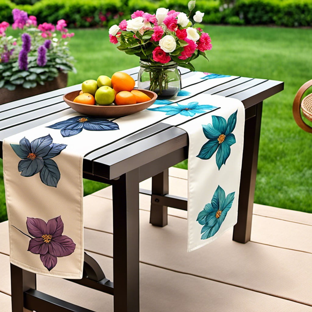 table runner with floral print