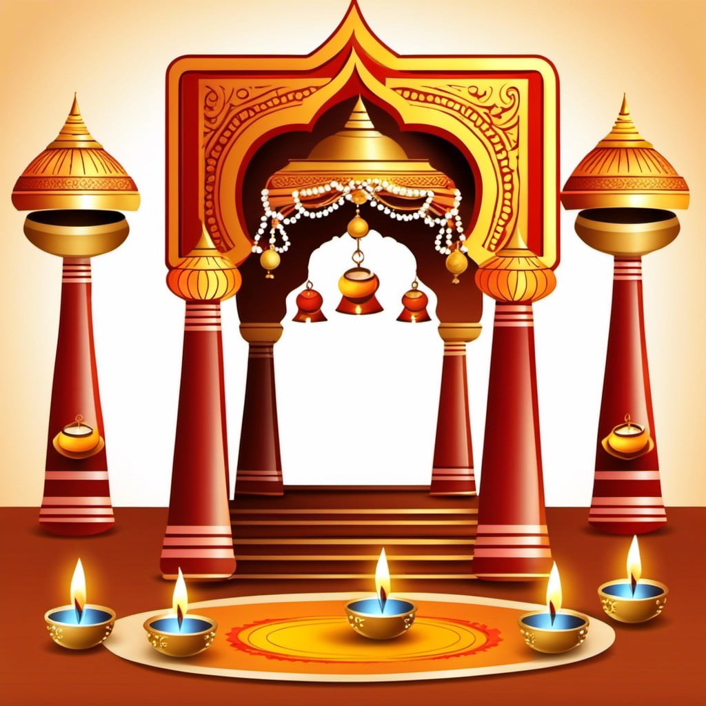 temple decoration with bells