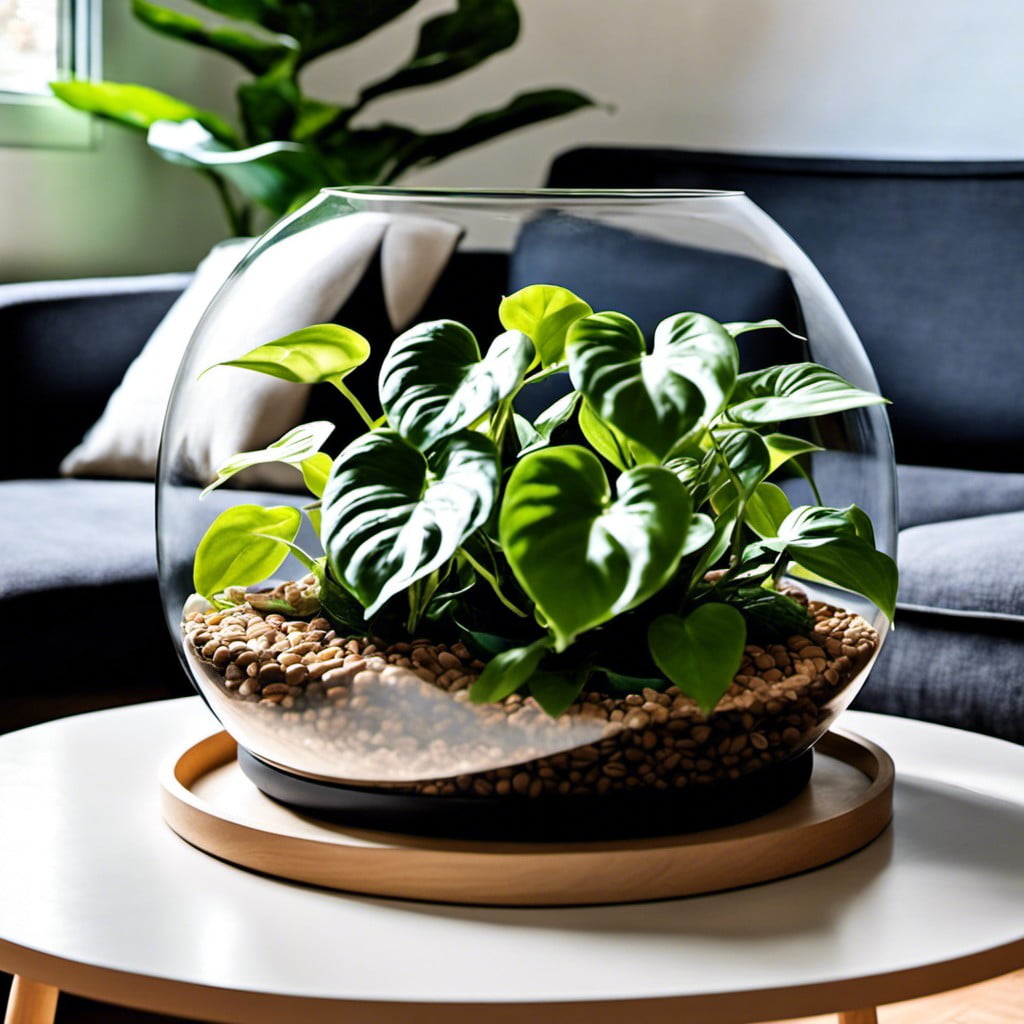 terrarium pothos for coffee tables