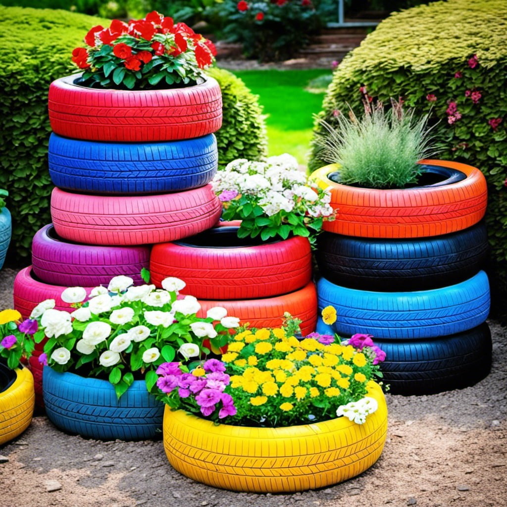 tire flower planters