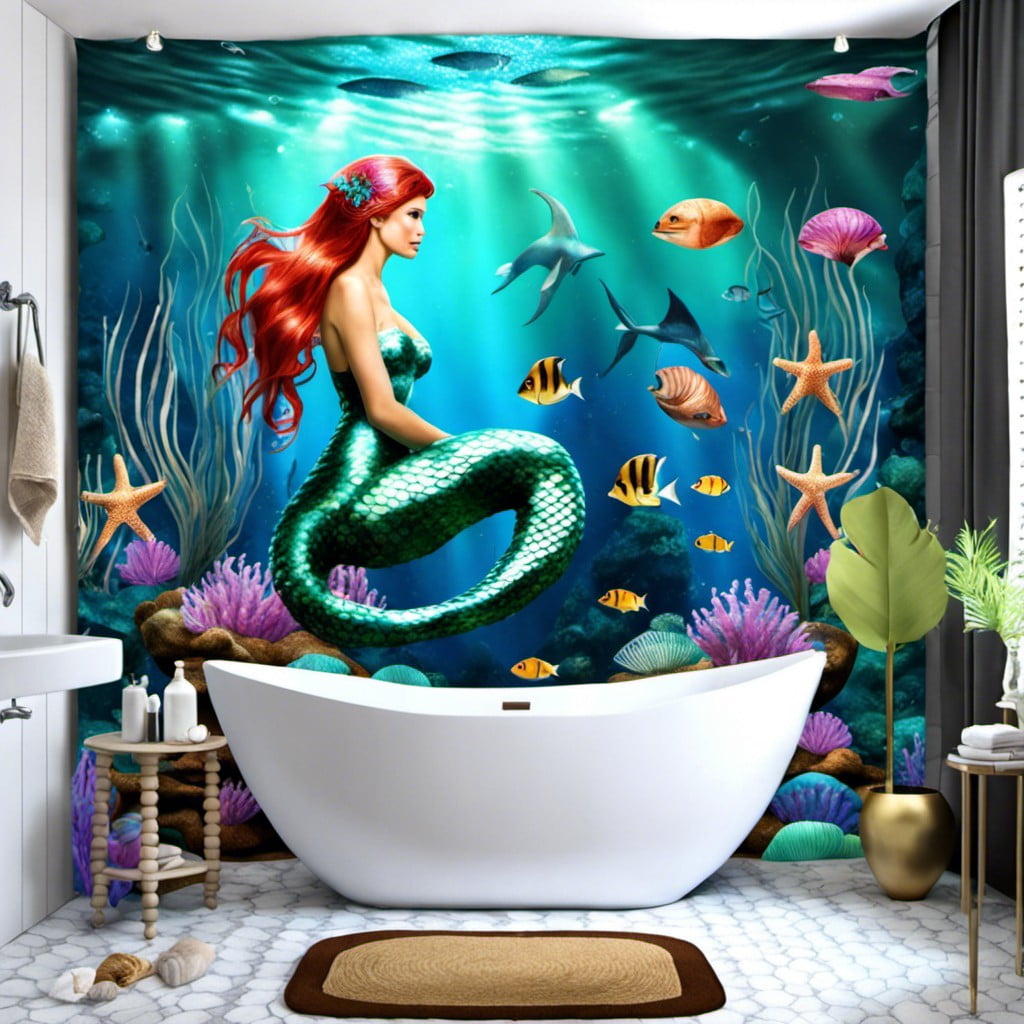 under the sea inspired bathroom towels