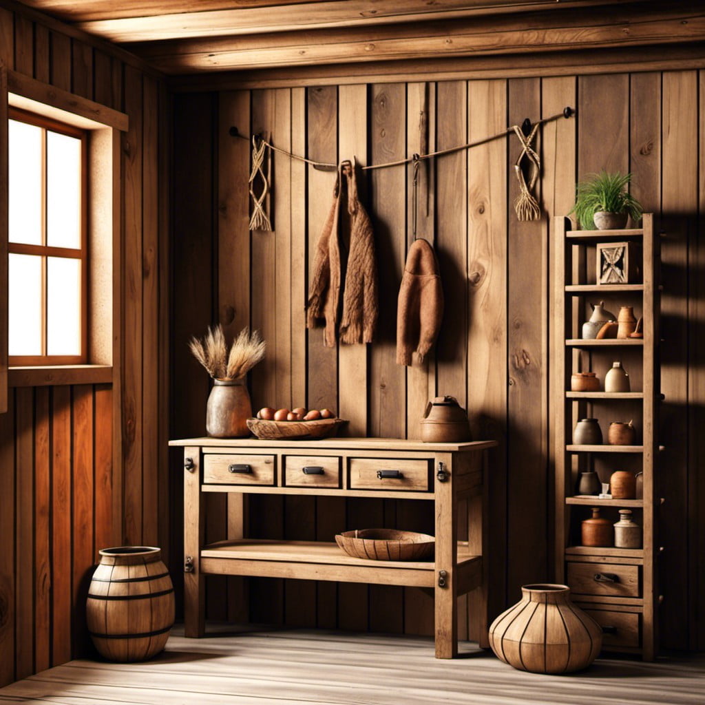 use rustic wood furniture