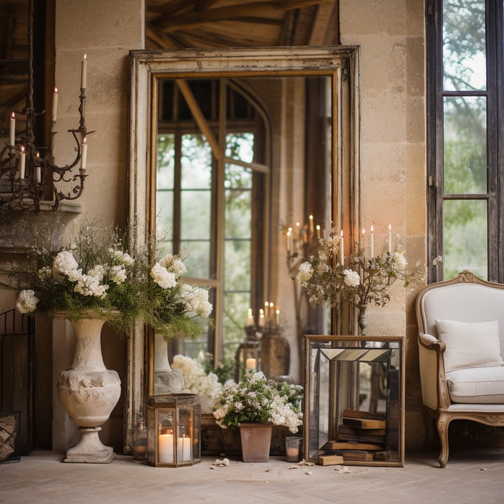 using antique mirrors to reflect light and add space