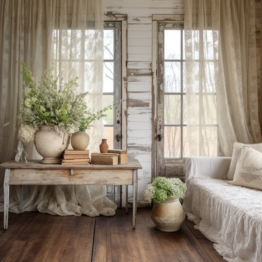 using lace curtains for a romantic french vibe