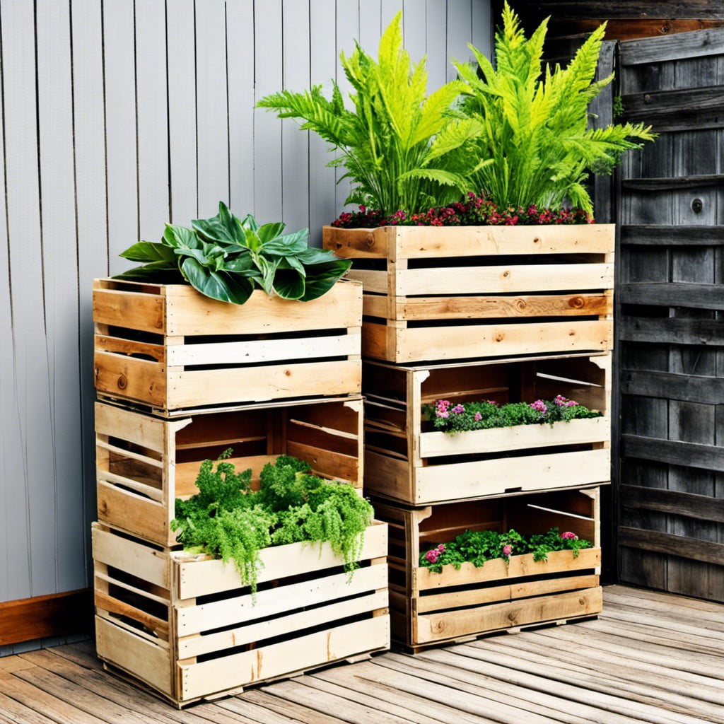using old wooden crates