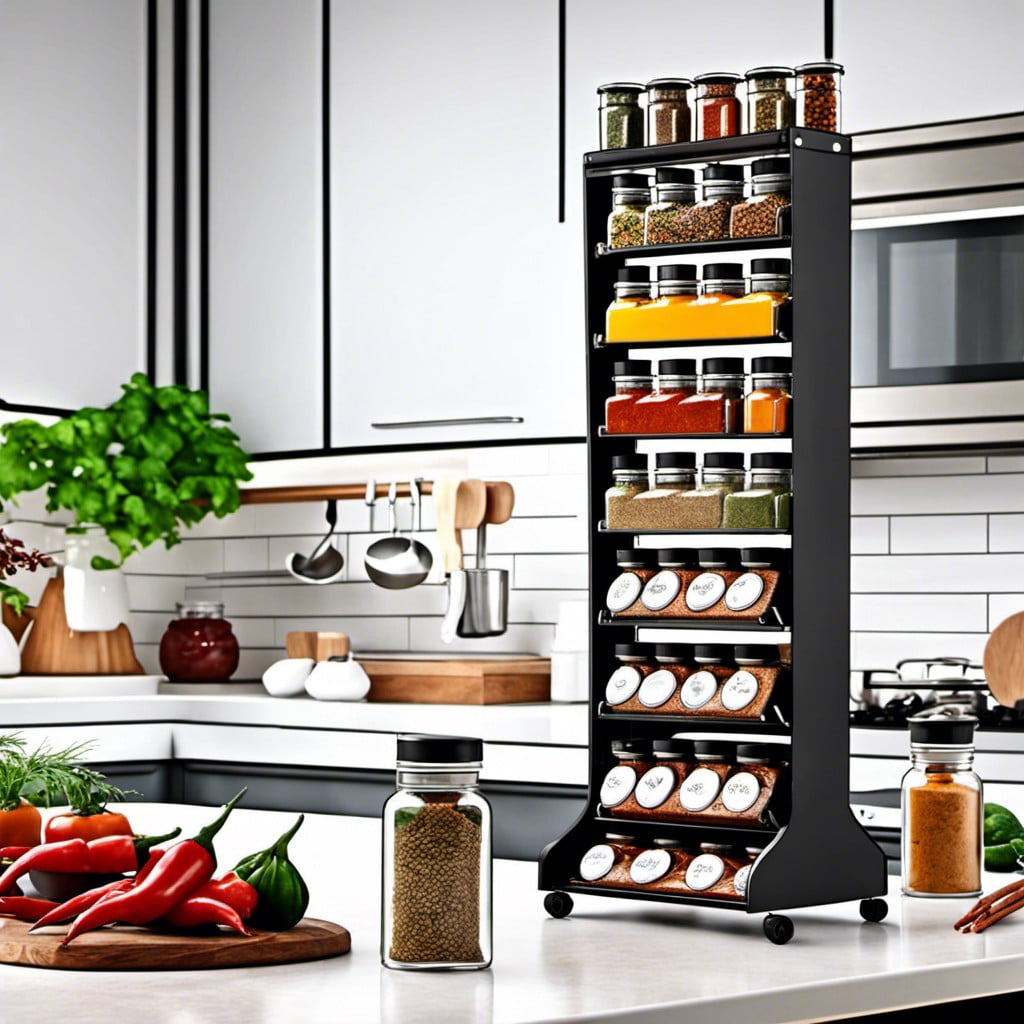 vertical spice rack on wheels