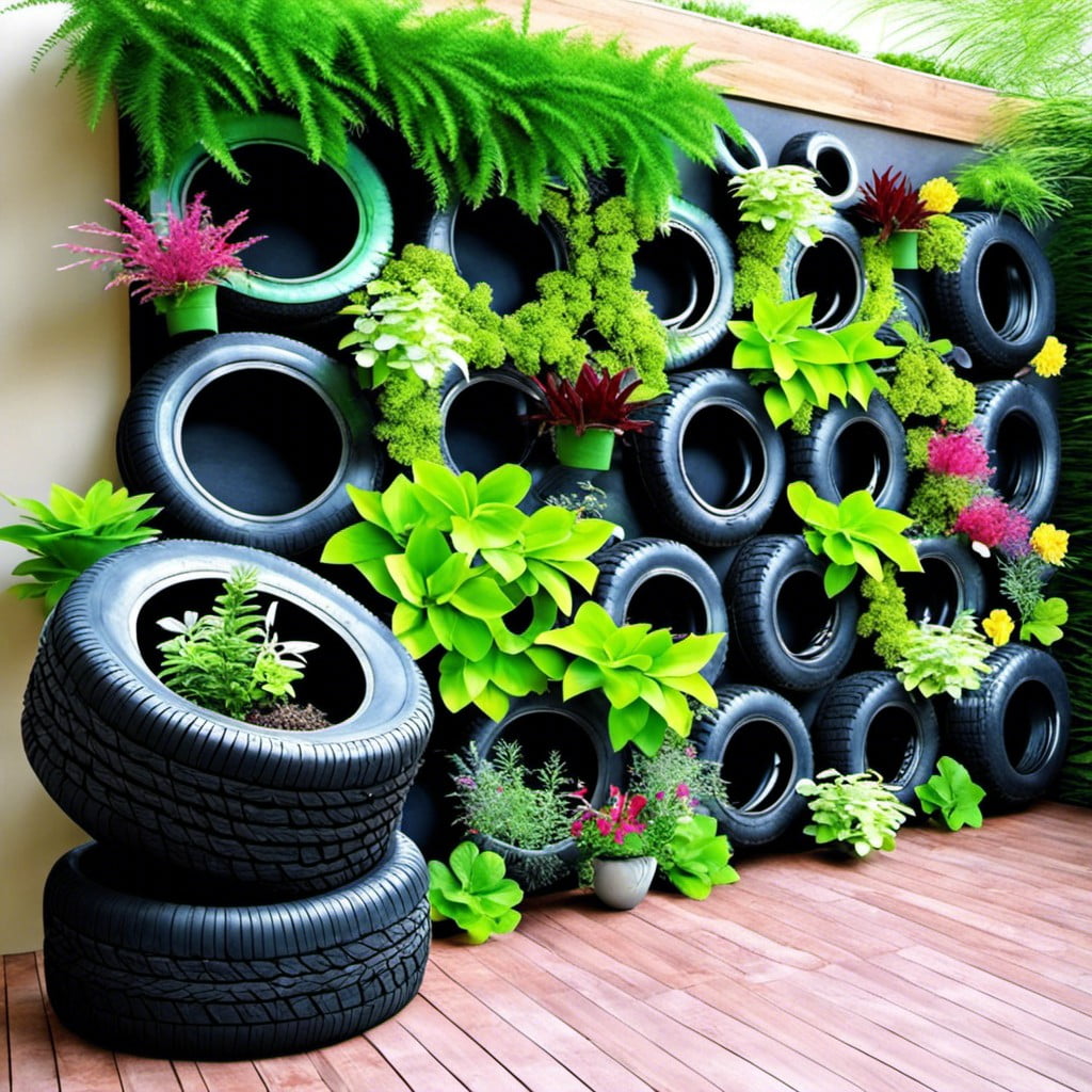 vertical tire garden