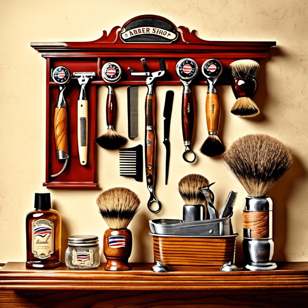 wall mounted shaving tools display