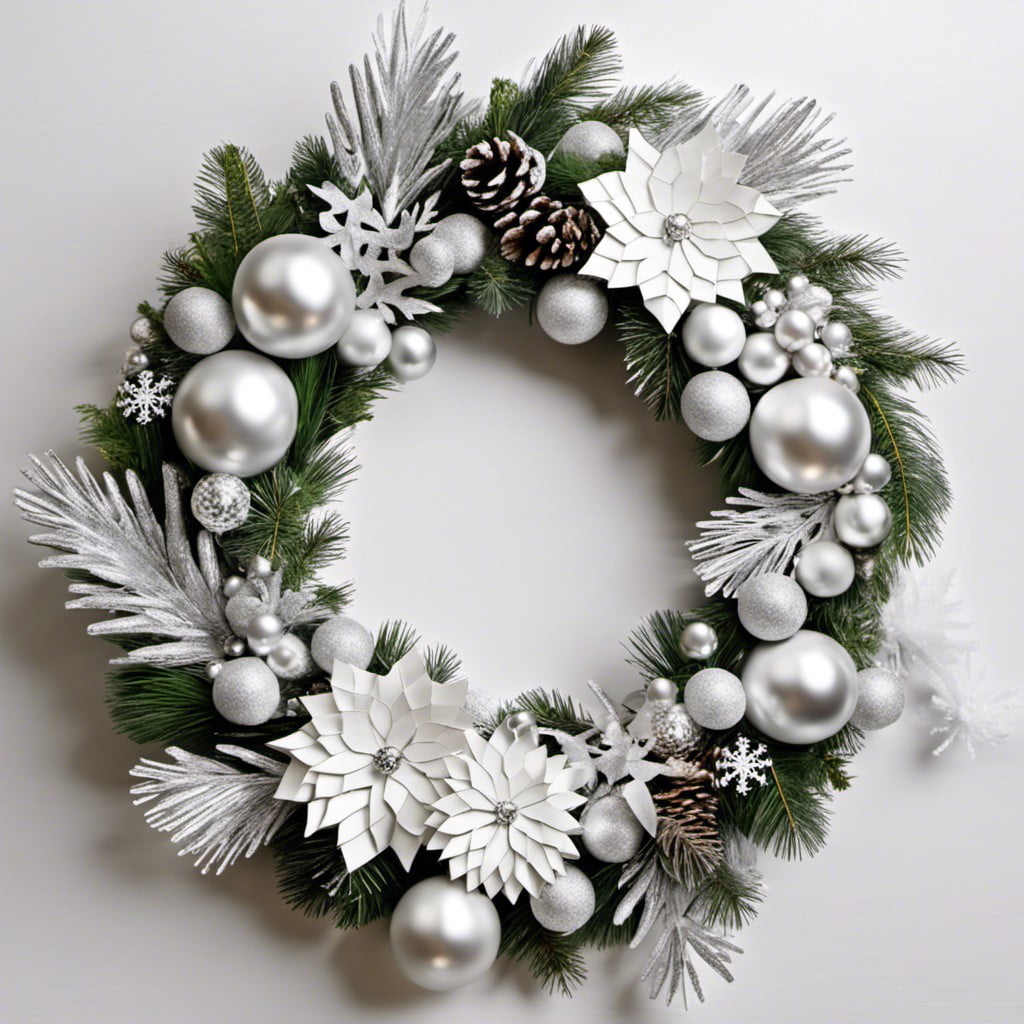 white and silver wreath