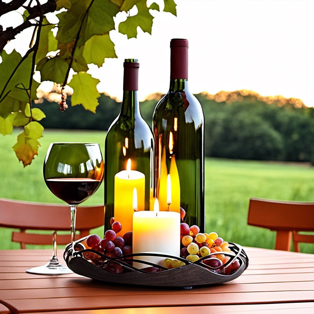wine bottle candle holders