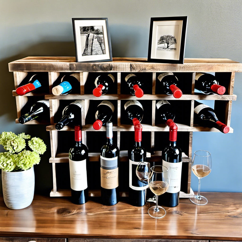 wine rack made from reclaimed wood