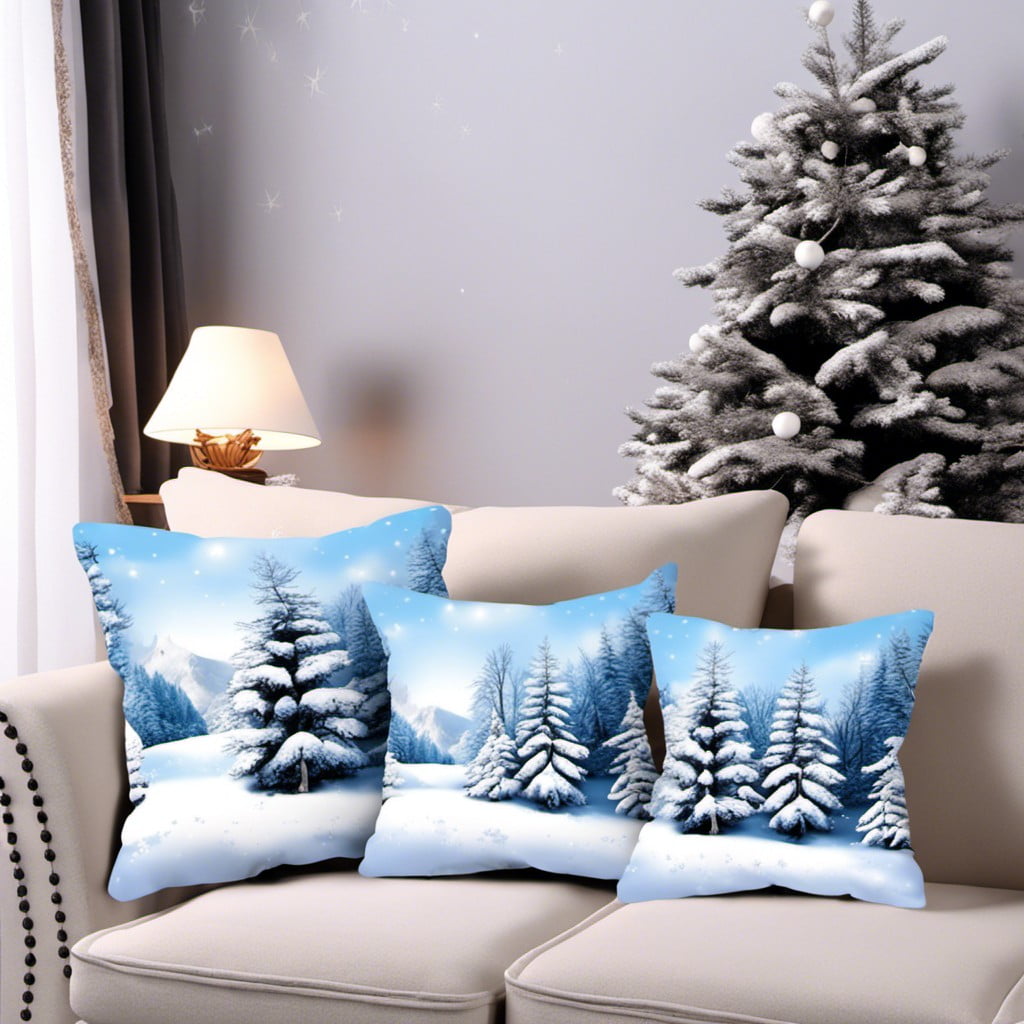 winter themed throw pillows
