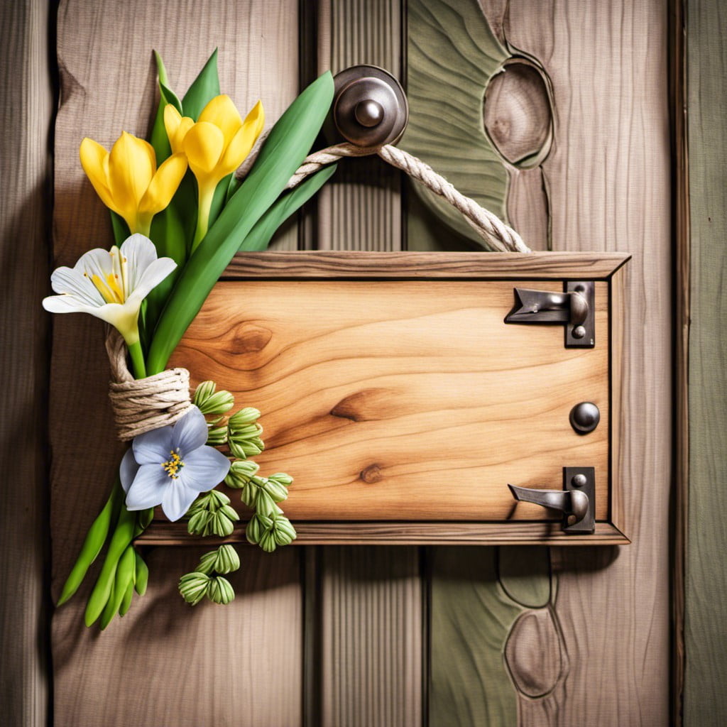 wooden spring themed door signs