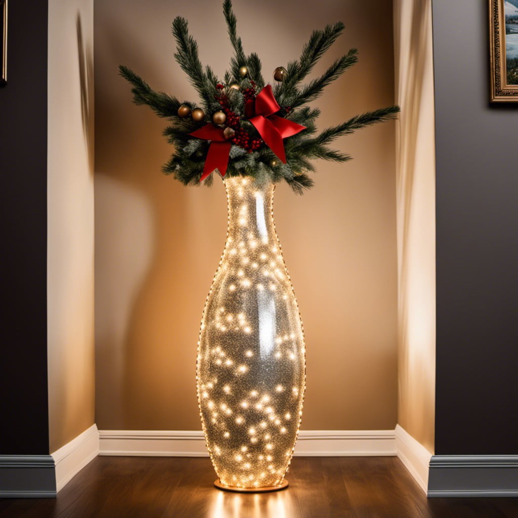 wrapped in festive twinkle lights