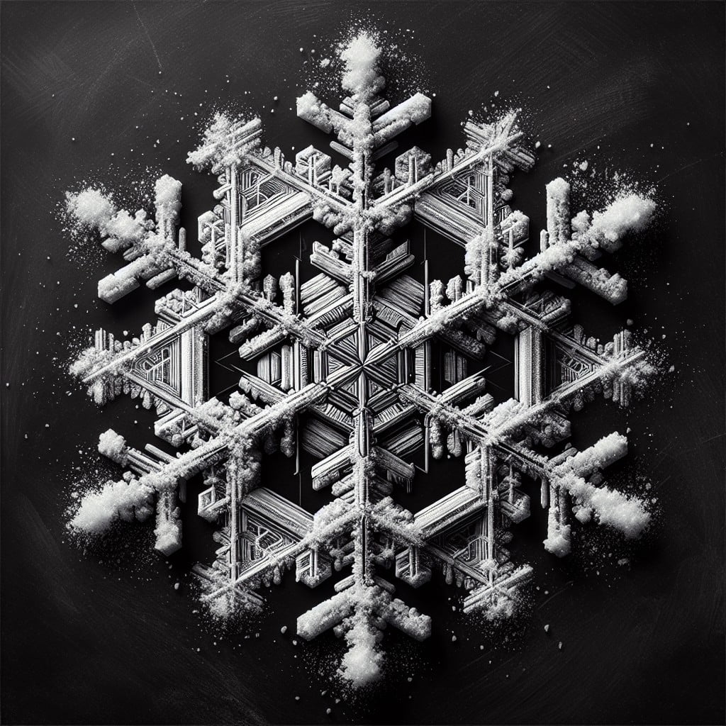 3d snowflake chalk art