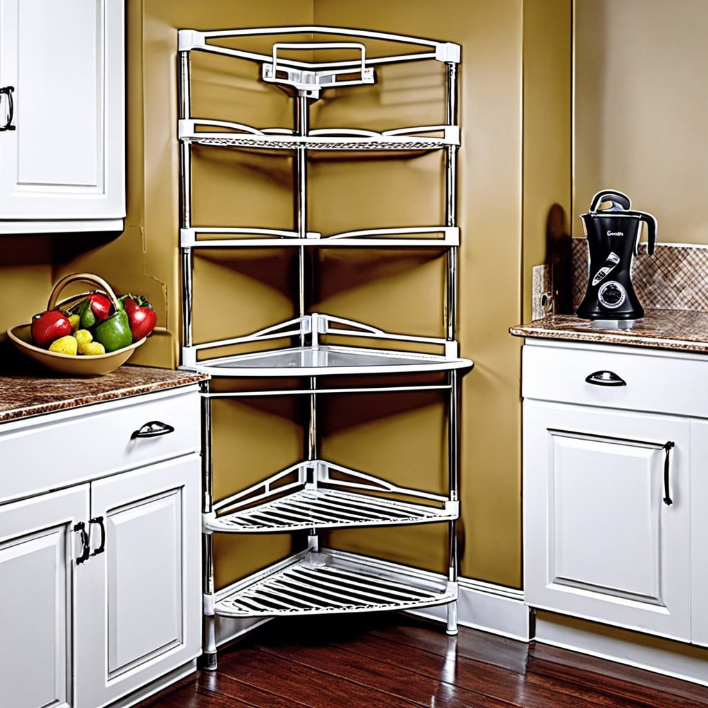 a corner fit plastic bakers rack to optimise space