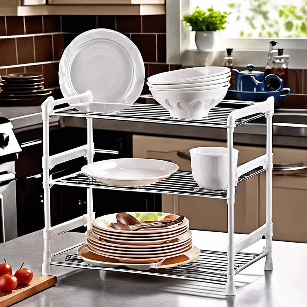 a plastic bakers rack with in built heat resistance for storing hot dishes