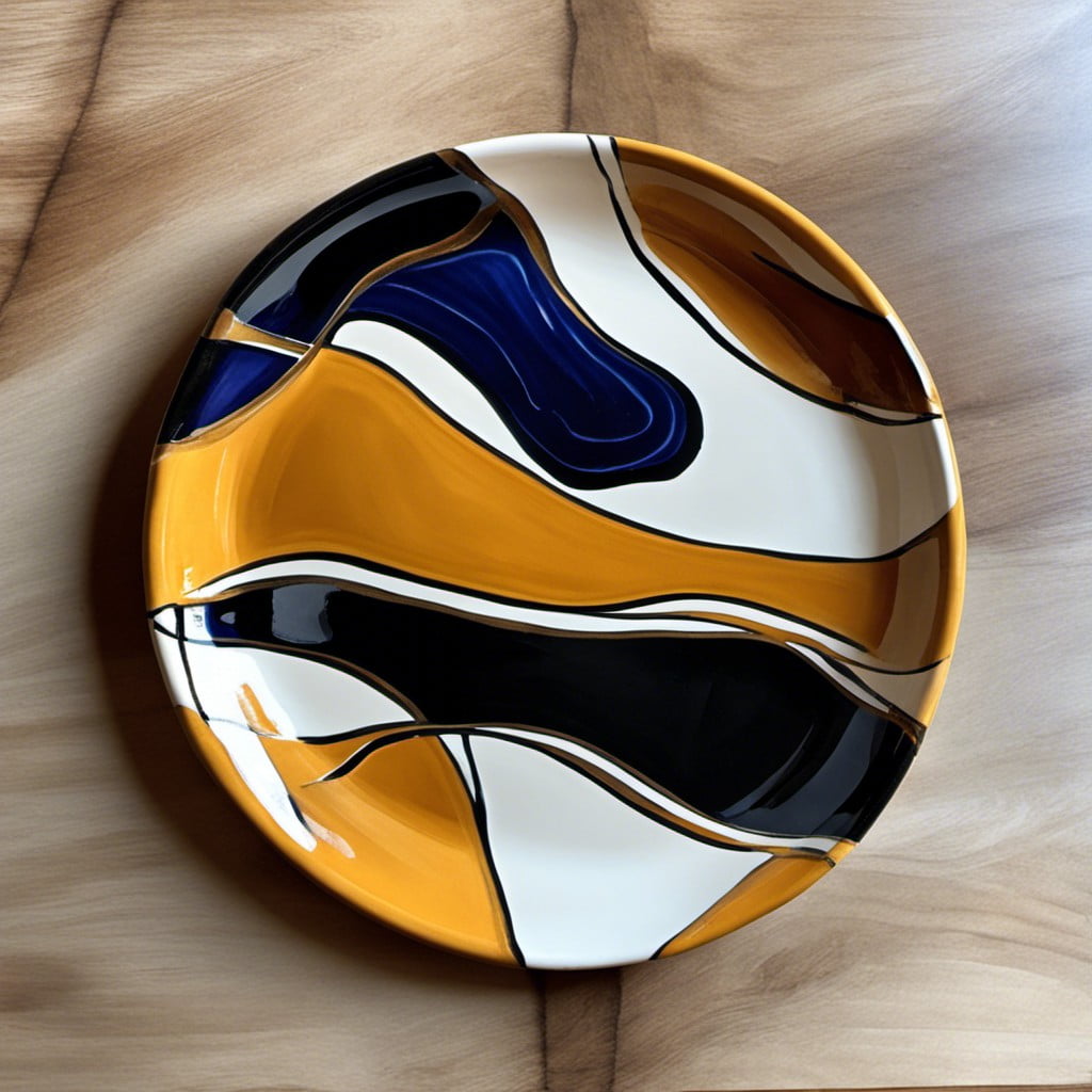 abstract art ceramic tray as statement decor