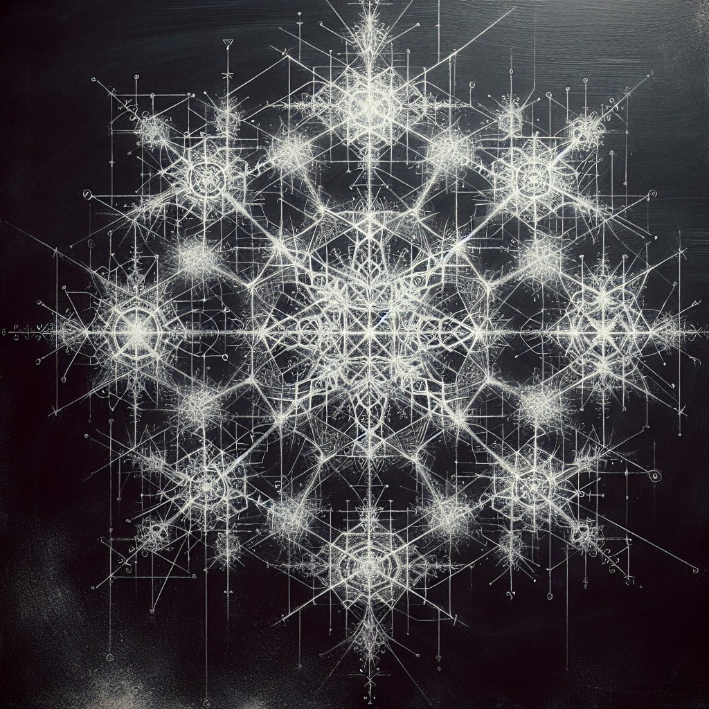 abstract chalkboard snowflakes