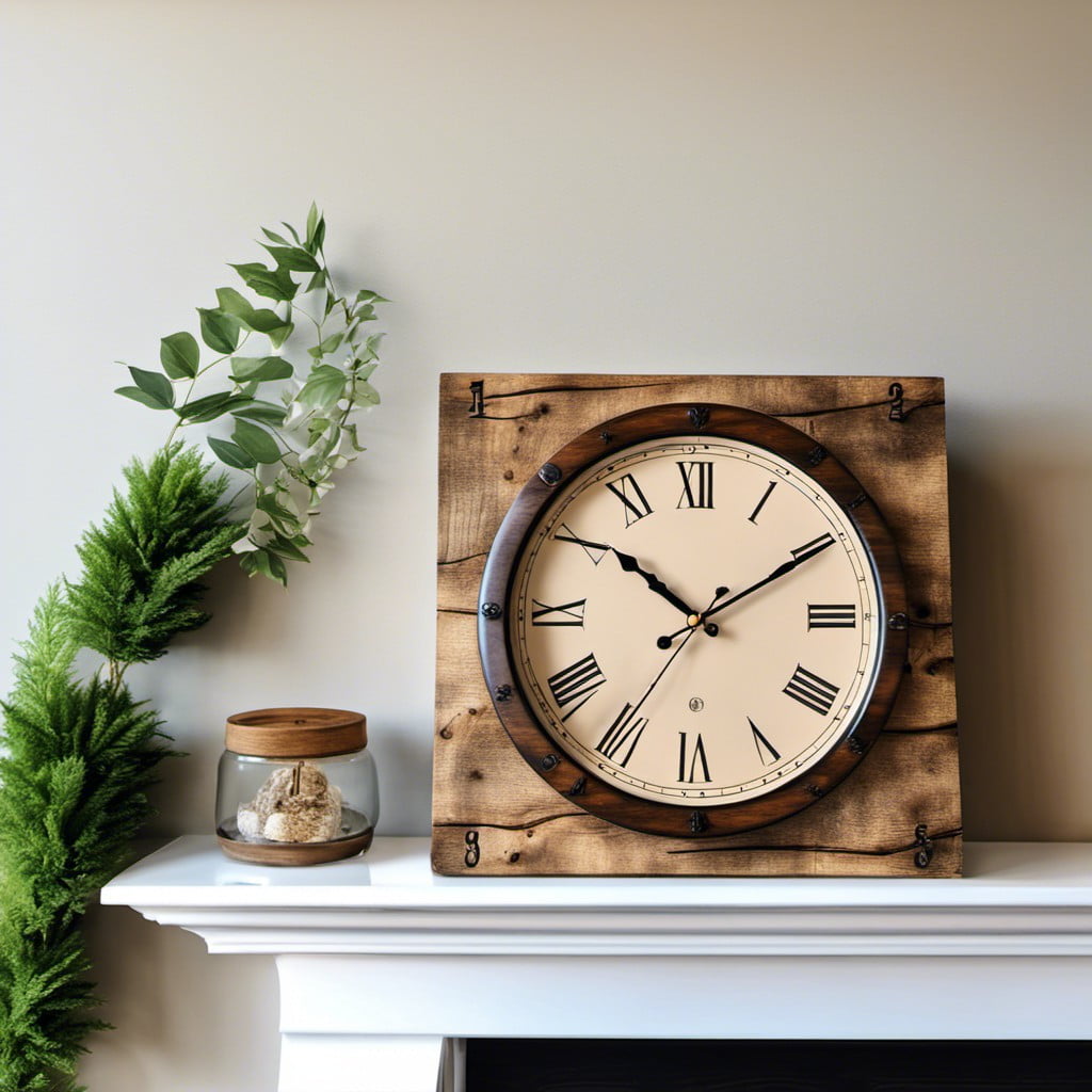 add a rustic wooden clock