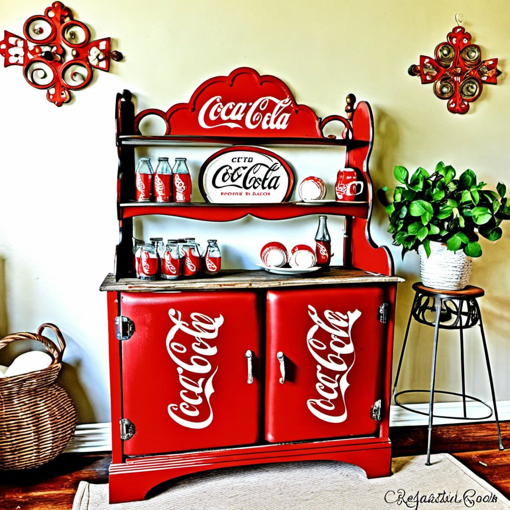 antique coca cola bakers rack makeover