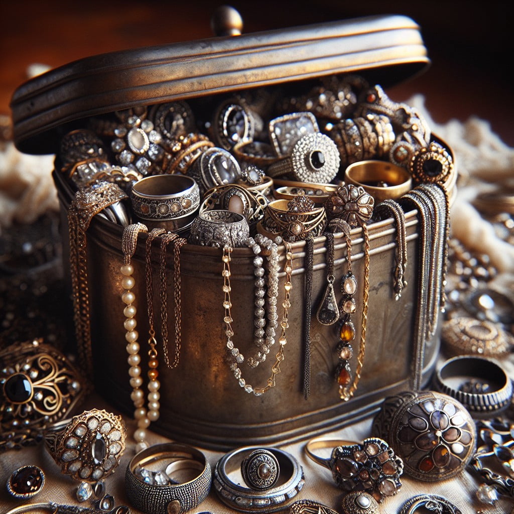antique metal container jewelry organizer