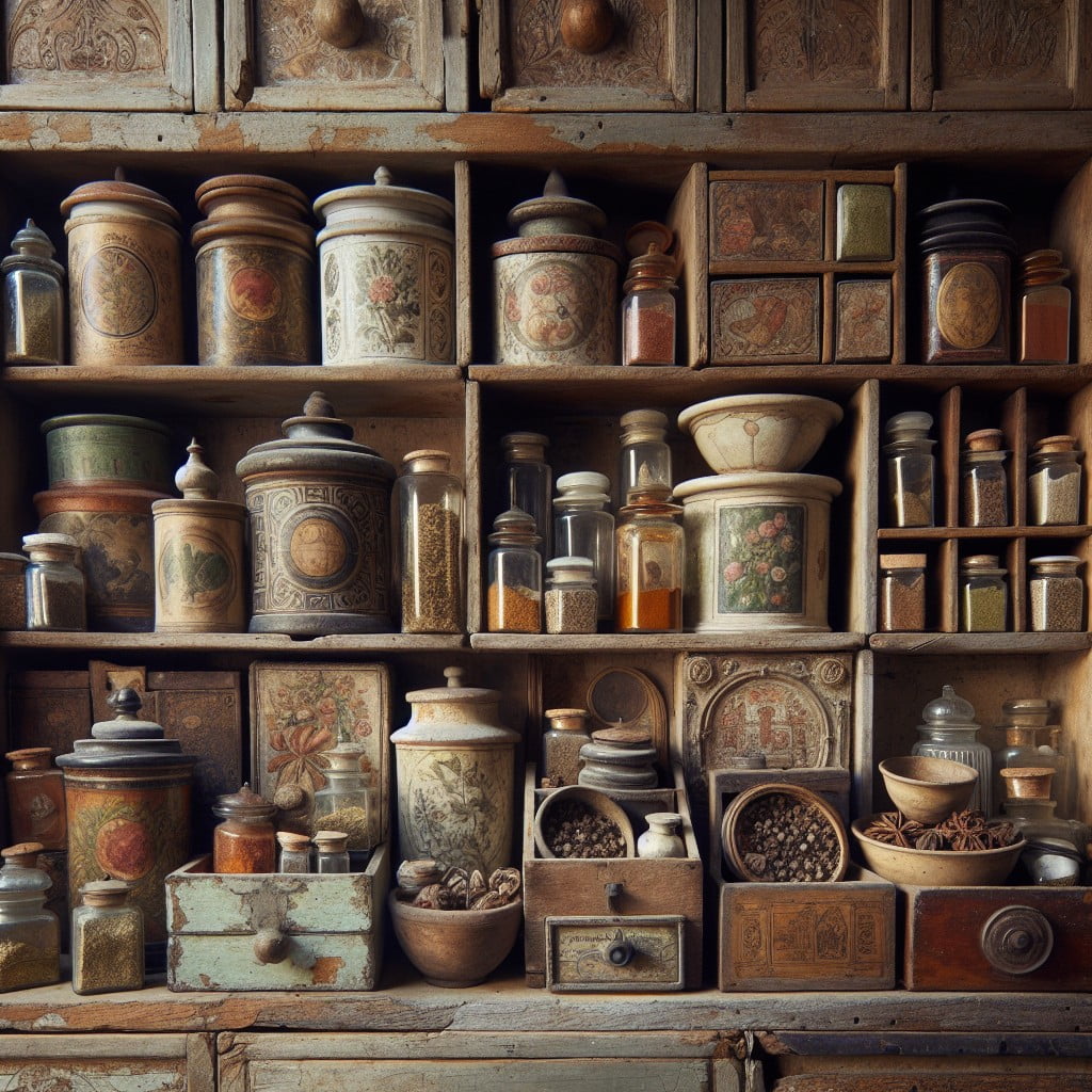 apothecary cabinet for spice collection