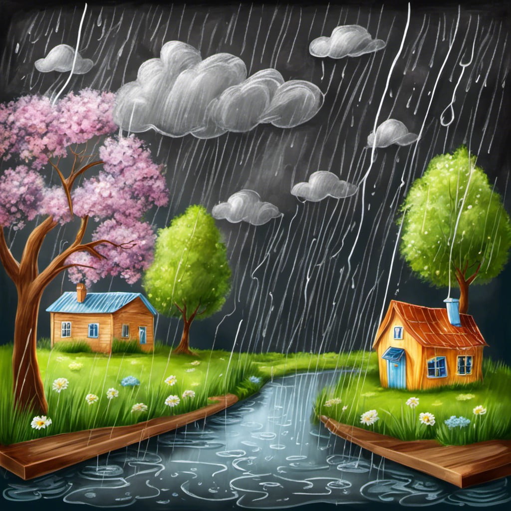 april showers chalkboard drawings