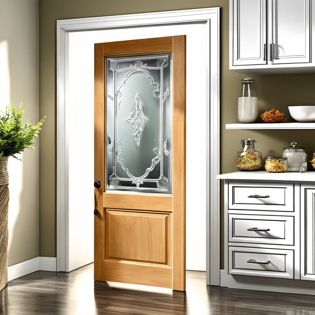 artistic frosted glass swinging doors