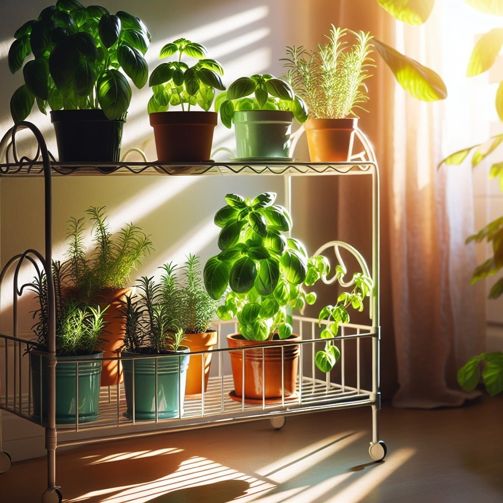 as a holder for indoor herb garden